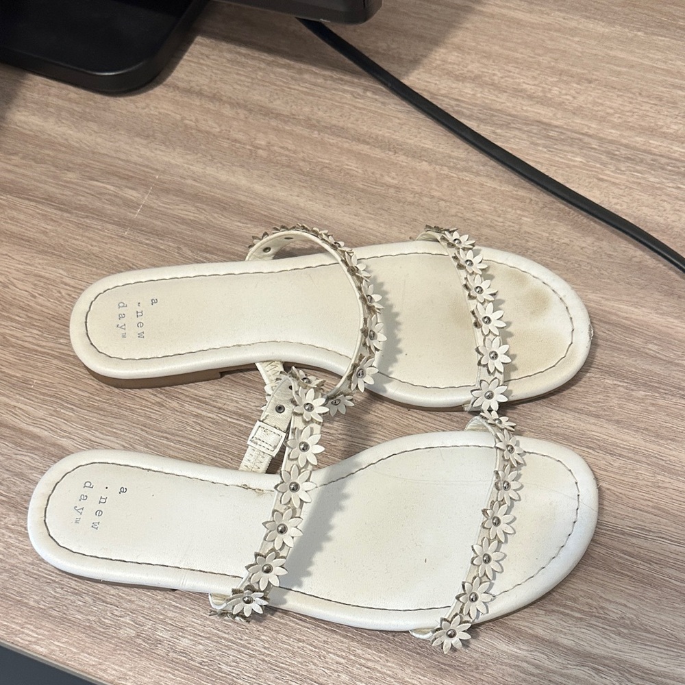 a new day Cream Floral Sandals